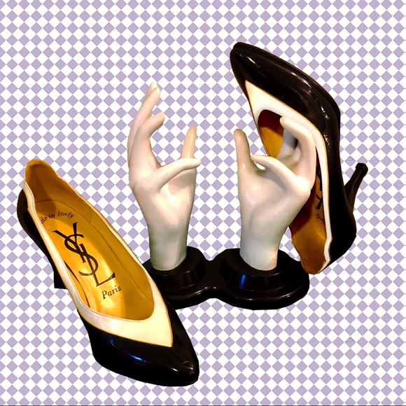 Yves Saint Laurent Shoes - Vintage Black and White YSL Heels
